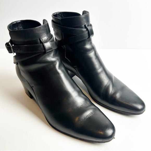 Saint Laurent Paris Black leather Jodhpur ankle boot size: 11
